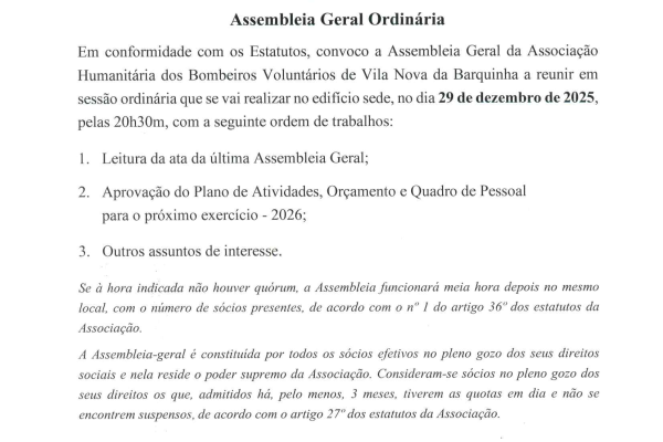 Bombeiros em Assembleia Geral