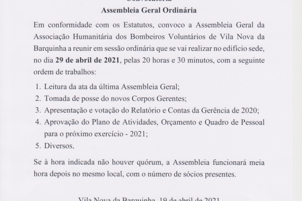 Tomada de posse e apresentação de contas