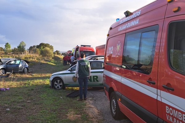 Bombeiros prestaram apoio a colisão rodoviária